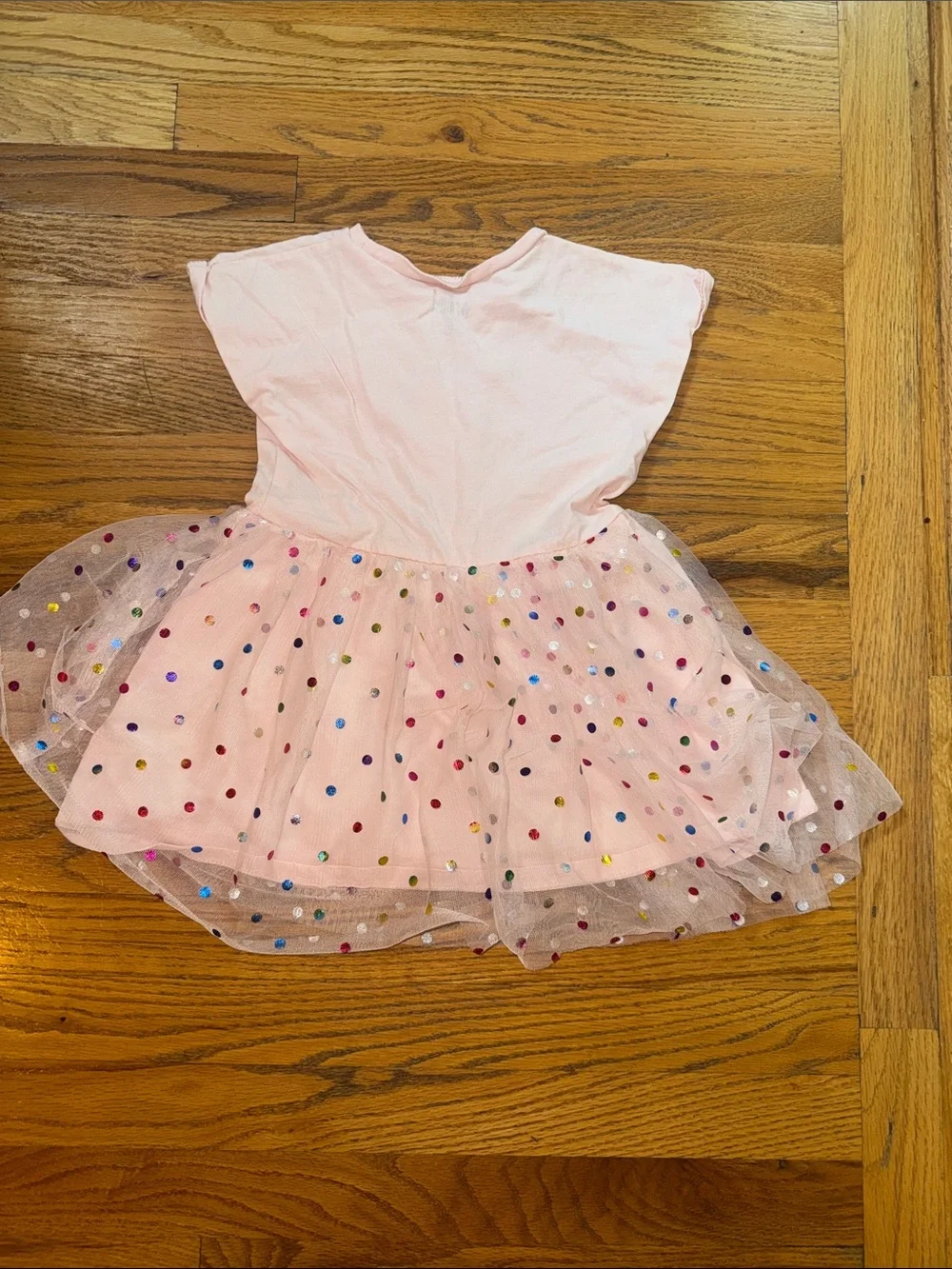 Disney Pink Minnie Mouse Party Tulle Dress with Multicolor Dots
